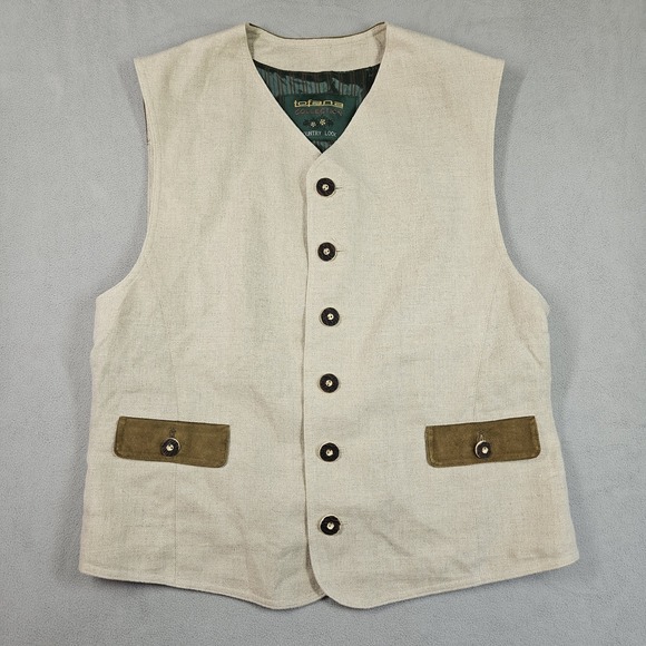 Tofana Collection Other - German Linen Vest Men US Sz 44/ EU 54 Western Trachten Traditional Leather Hunt